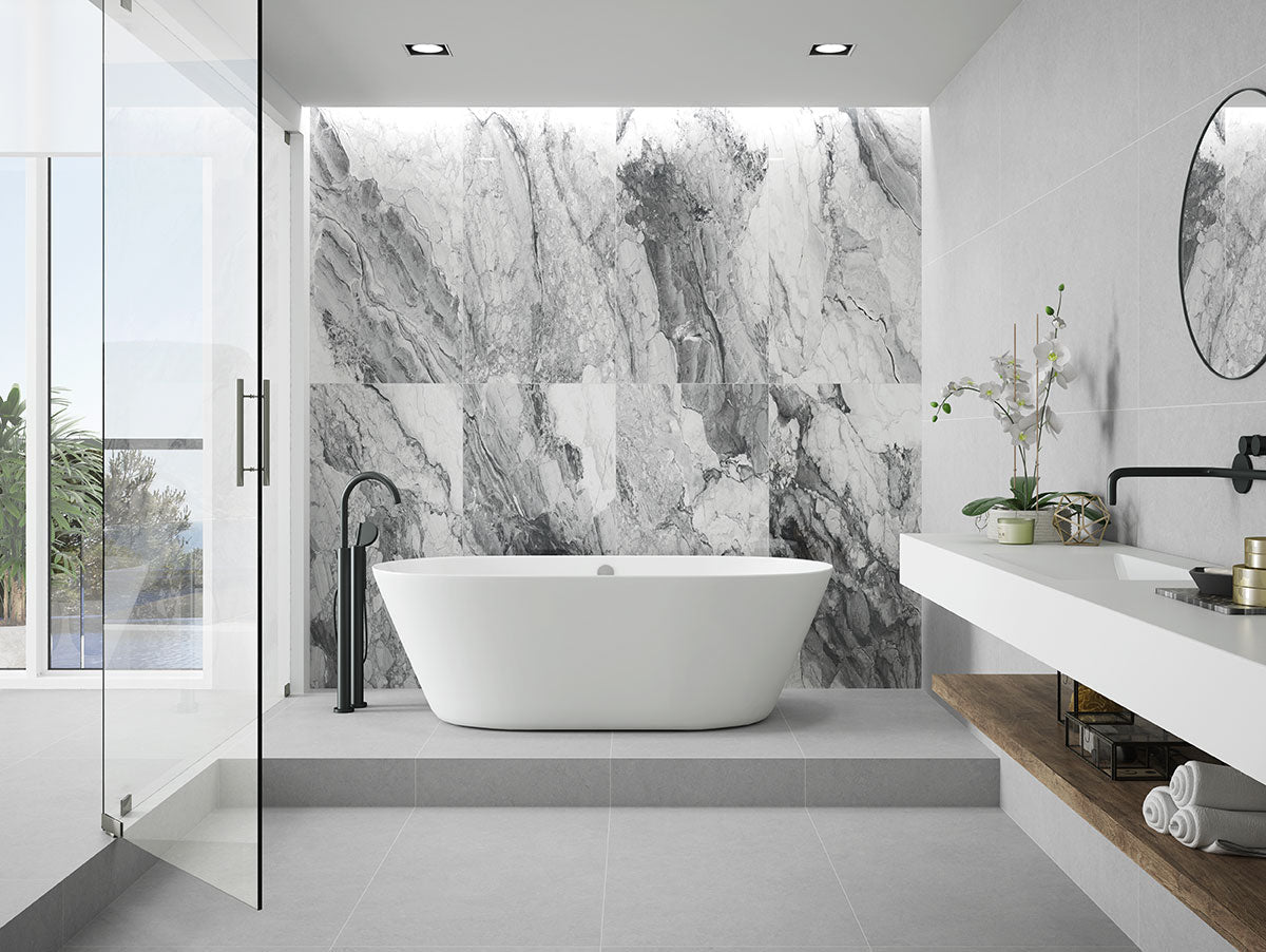 MS International Kaya 24" x 48" Onda Gray Matte Porcelain Tile