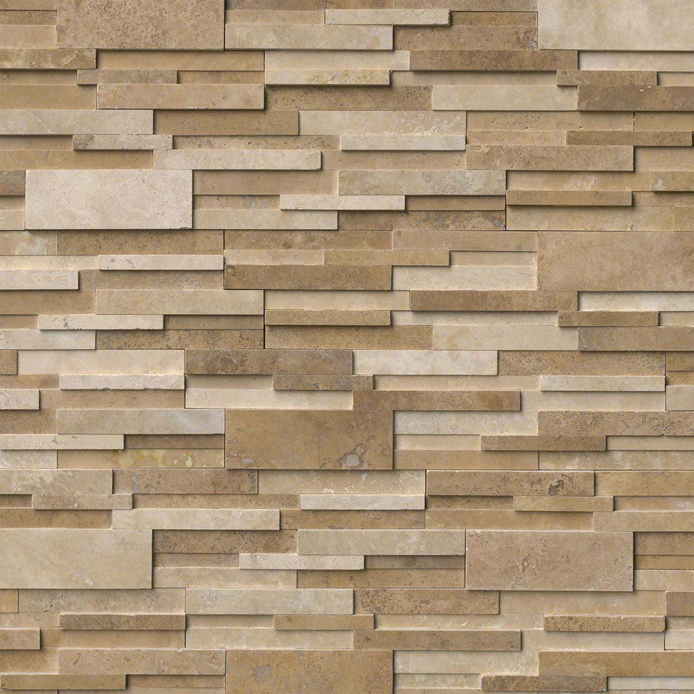 MS International Ledger Panels 3D 6" x 24" White Oak Natural Stone Tile