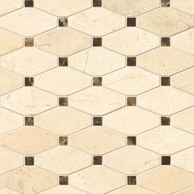 MS International Marble 12" x 12" Calacatta Blanco Pattern Marble Mosaic