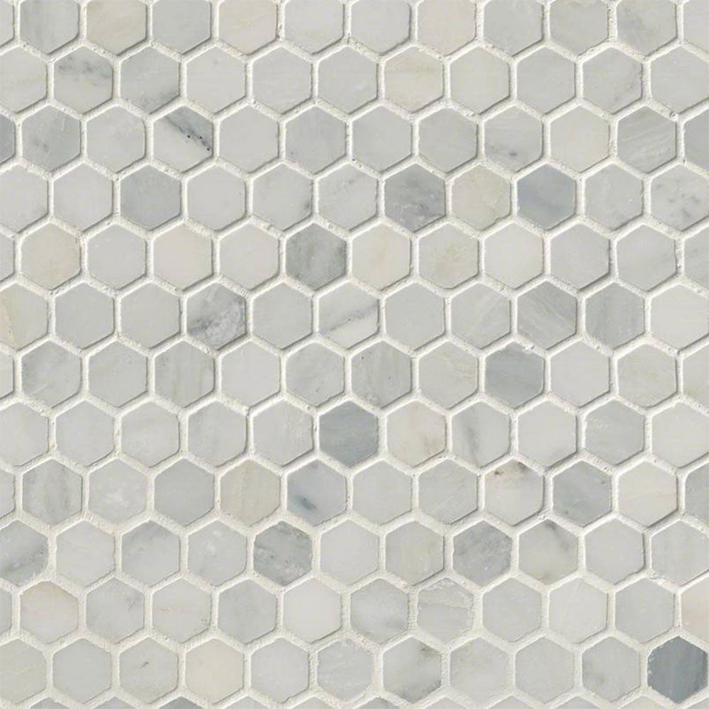 MS International Marble Hexagon 1" 12" x 12" Marble Mosaic
