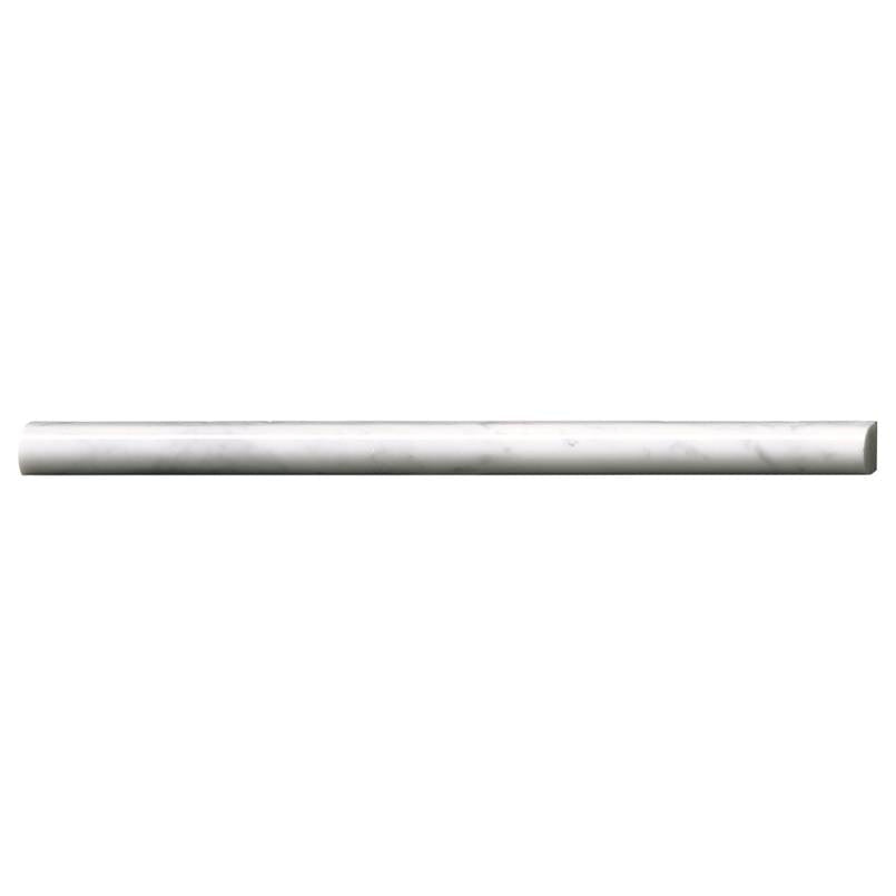 MS International Pencil Molding 0.75" x 12" Carrara White Honed Pencil Molding