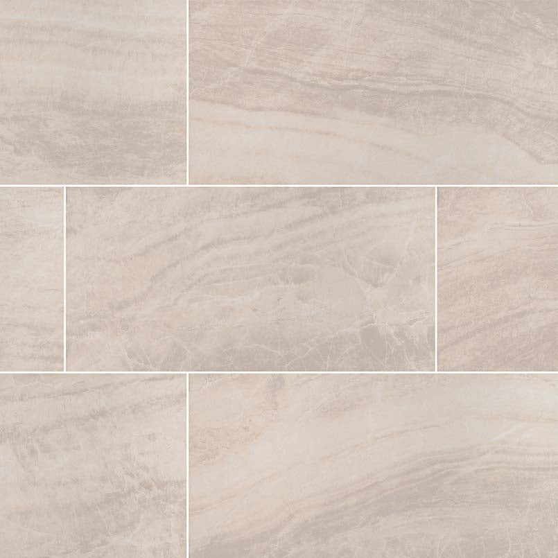 MS International Praia 24" x 48" Carrara Matte Porcelain Tile
