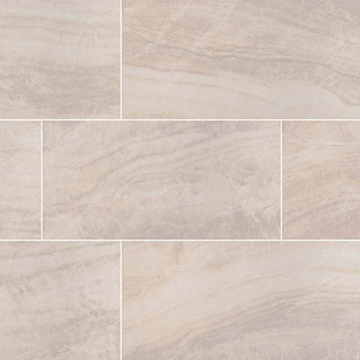 MS International Praia 24" x 48" Carrara Matte Porcelain Tile