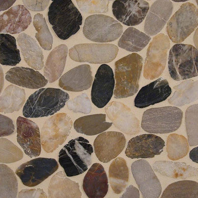 MS International Rio Lago Pebble 12" x 12" Natural Stone Mosaic