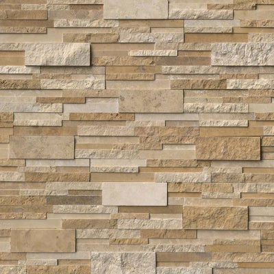 MS International RockMount Stacked Stone Panels Travertine 6" x 24" Travertine Tile