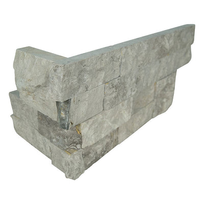 MS International Rockmount Stacked Stone M Series Panels 6" x 18" Silver Canyon Marble Mini Ledger