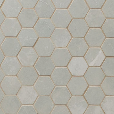 MS International Sande Hexagon 12" x 12" Grey Matte Porcelain Mosaic