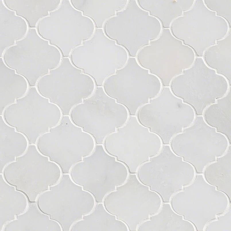 MS International Specialty Shape Arabesque Marble 12" x 12" Marble Mosaic
