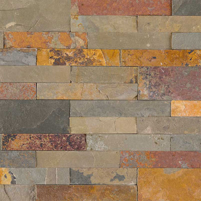 MS International Stacked Stone 6" x 22" Natural Stone Mosaic