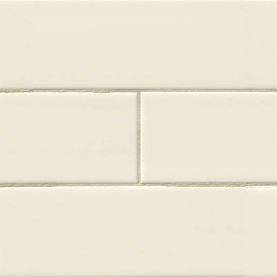 MS International Subway Ceramic 4" x 16" White Ceramic Tile