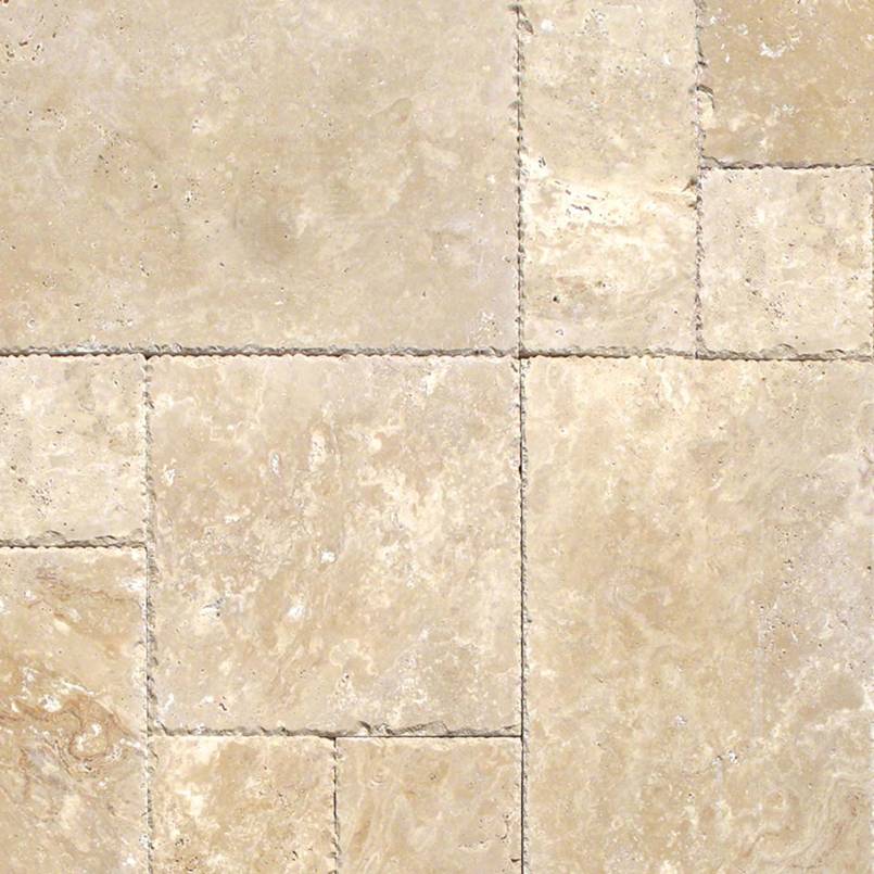 MS International Travertine Versailles Pattern Tuscany Storm Classic Unfilled & Honed & Brushed Travertine Tile