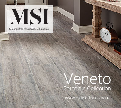 MS International Veneto 2 x 4 12" x 12" Gray Porcelain Mosaic