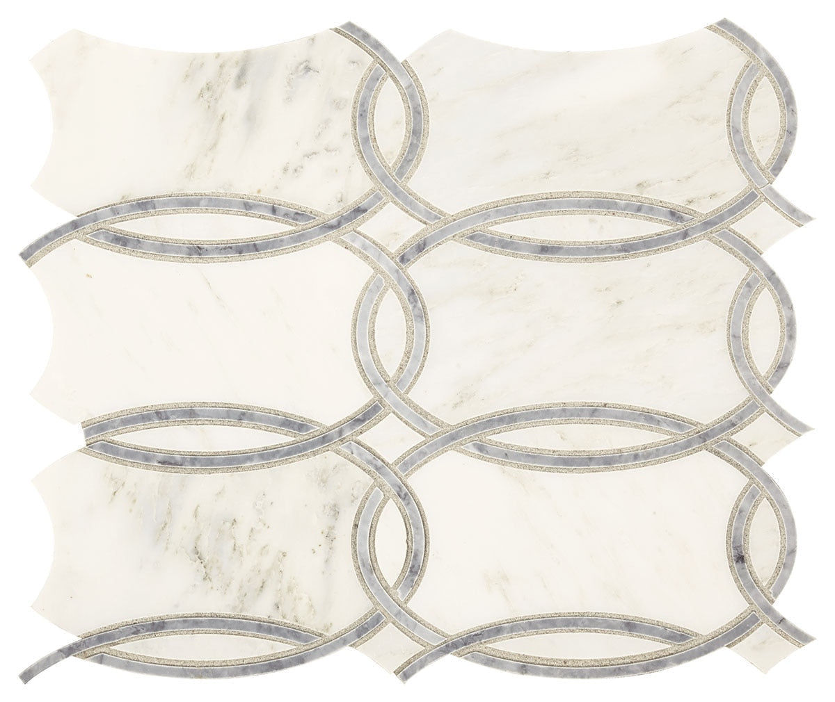 Marazzi Castellina 12" x 14" Trellis White Gray Natural Stone Mosaic