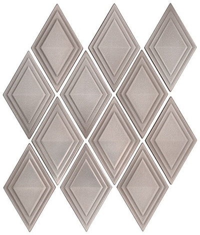 Marazzi GeoMetal Harlequin 2 x 5 11.25" x 13.25" Nickel Metal Mosaic