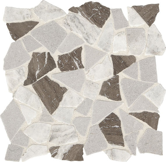 Marazzi Predella Pebble Mosaic 12" x 12" Lumen White Marble Mosaic