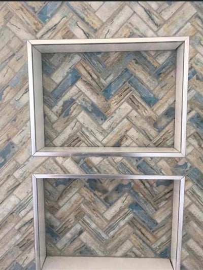 MIR Mosaic Nantucket Herringbone 1 x 4 11" x 12.6" Recycled Glass Mosaic