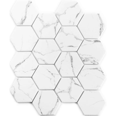 MIR Mosaic Nantucket Hexagon 3 x 3 11.1" x 12.7" Recycled Glass Mosaic