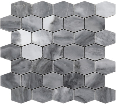 MIR Mosaic Seattle Hexagon 2 x 2.4 11.7" x 12" Marble Mosaic
