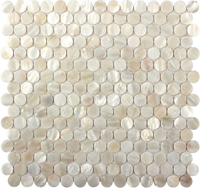 MIR Mosaic Shell Circle 1 x 1 11.6" x 11.6" Natural Shell Mosaic