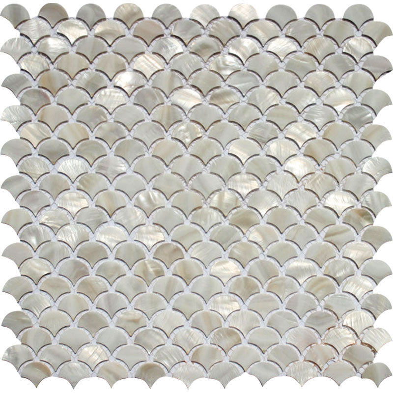 MIR Mosaic Shell 0.4 x 0.8 11.8" x 11.8" Natural Shell Mosaic