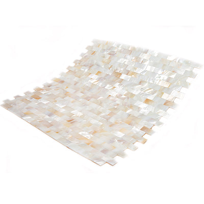 MIR Mosaic Shell Brick 0.5 x 1 11.3" x 11.8" Natural Shell Mosaic