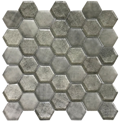 MIR Mosaic Sierra Hexagon 2 x 2 11.8" x 11.8" Glass Mosaic
