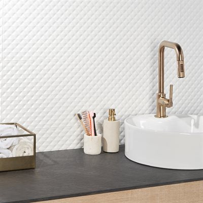 Soho Studio Accent 12" x 36" Montana White Polished Ceramic Tile