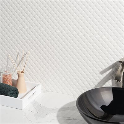 Soho Studio Accent 12" x 36" Montana White Ceramic Tile