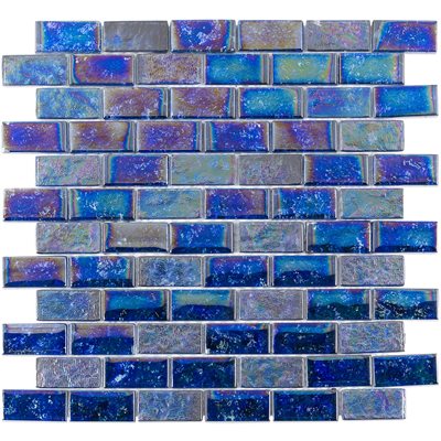 Soho Studio Aqueous 1 x 2 11.75" x 11.75" Glass Mosaic