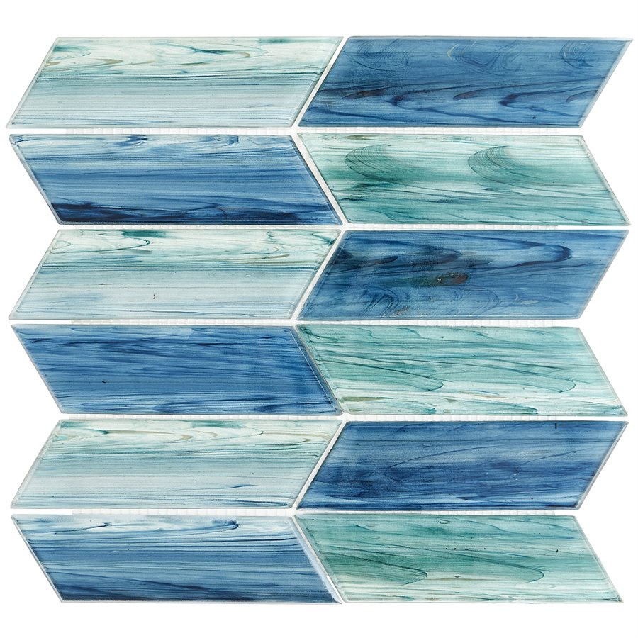 Soho Studio Brook Chevron 11.73" x 11.74" Glass Mosaic