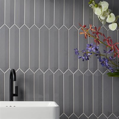 Soho Studio Clark 2.6" x 13" Contour Grey Ceramic Tile