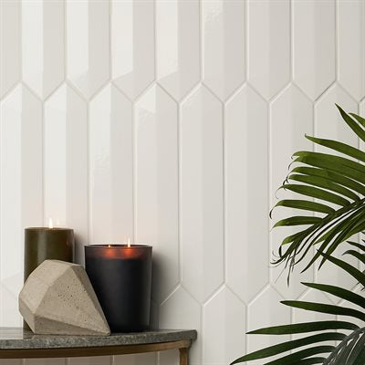 Soho Studio Clark 2.6" x 13" Contour White Ceramic Tile