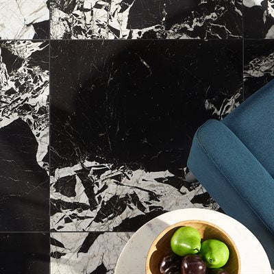 Soho Studio Concorde 30" x 30" Black Antique Polished Porcelain Tile