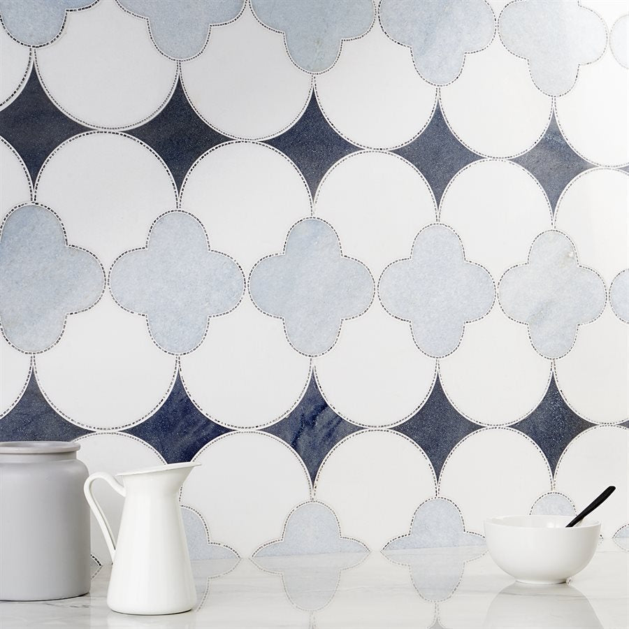 Soho Studio Fiore 15.67" x 15.71" Azul Marble Mosaic