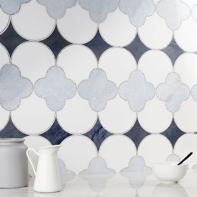 Soho Studio Fiore 15.67" x 15.71" Azul Marble Mosaic
