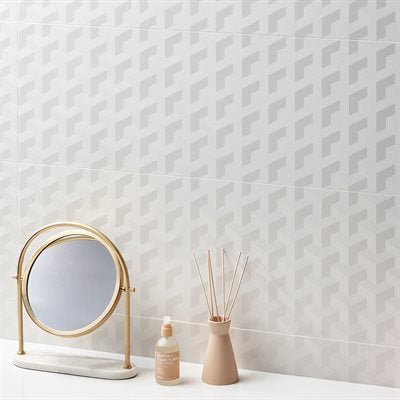Soho Studio Frost 12" x 36" Shape White Ceramic Tile