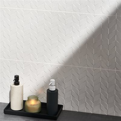 Soho Studio Frost 12" x 36" Wind White Ceramic Tile