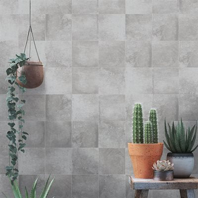 Soho Studio GeoPrism 8" x 8" Cement Gray Porcelain Tile