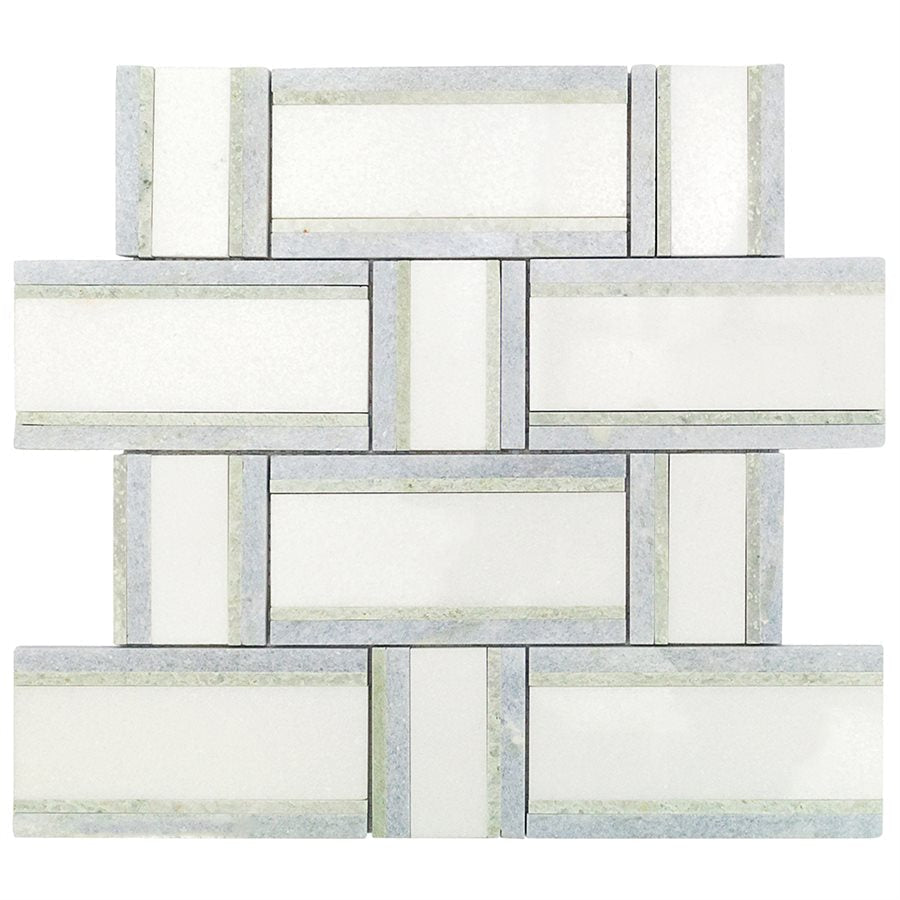 Soho Studio Interlace 12.75" x 12.875" Marble Mosaic