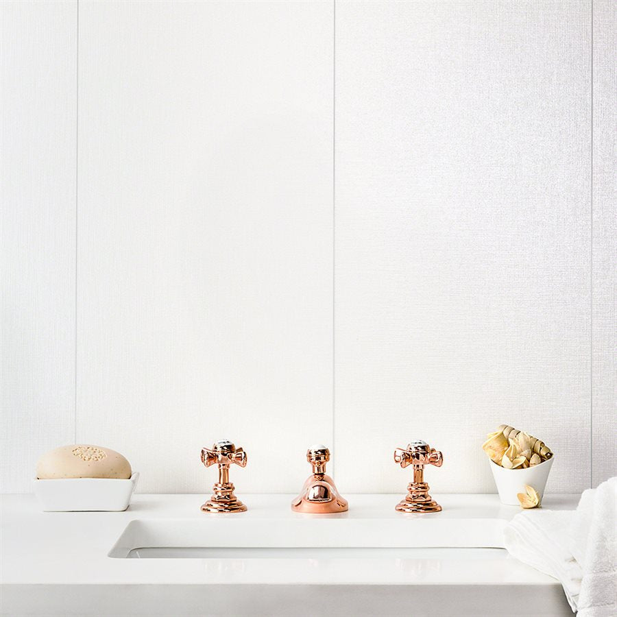 Soho Studio Nacar 12" x 36" Fabric White Ceramic Tile