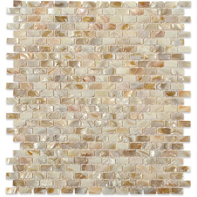 Soho Studio Pearl 10.13" x 11.75" Freshwater Flat Mini Brick Freshwater Shell Mosaic