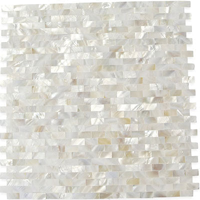 Soho Studio Pearl 11.38" x 11.88" Seamless Bricks White Freshwater Shell Mosaic