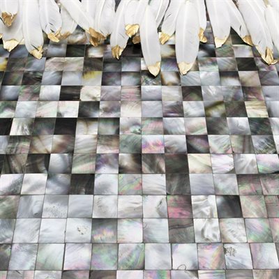Soho Studio Pearl 12" x 12" Seamless Black Lip Squares Freshwater Shell Mosaic