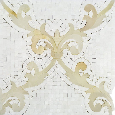 Soho Studio Regalia 12" x 12" White Thassos And White Onyx Marble Mosaic