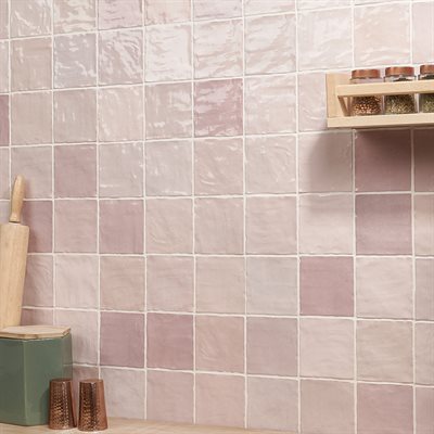 Soho Studio Serena 4" x 4" Pink Ceramic Tile
