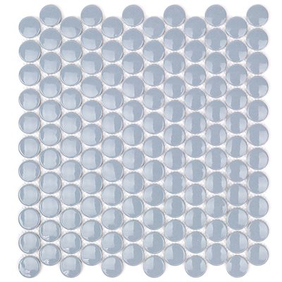 Soho Studio Simple Circles 12.32" x 12.99" Sky Blue Porcelain Mosaic