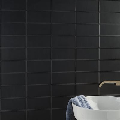 Soho Studio Stacy Garcia Maddox Frame 4" x 8" Black Ceramic Tile