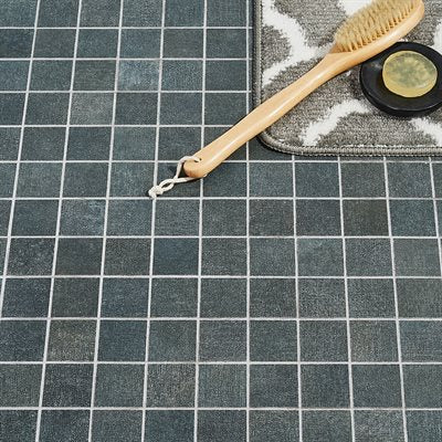そーほ」 Soho Retro Black Glossy Glazed Porcelain Penny Round Mosaic