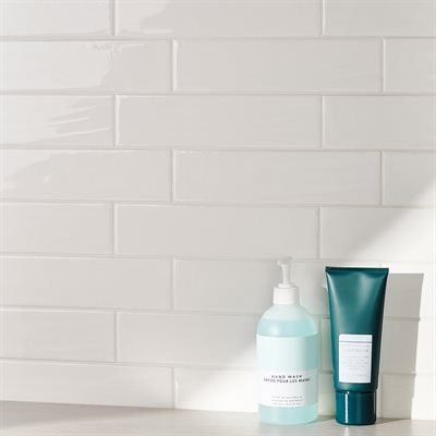 Soho Studio Vian 2" x 10" White Ceramic Tile