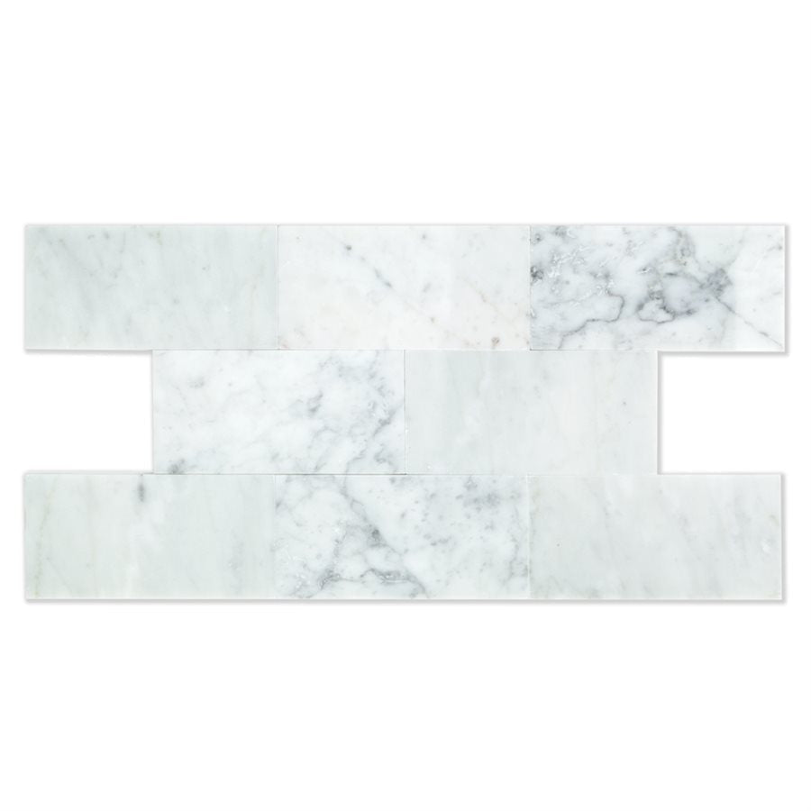 Soho Studio White Carrara 3" x 6" Marble Tile